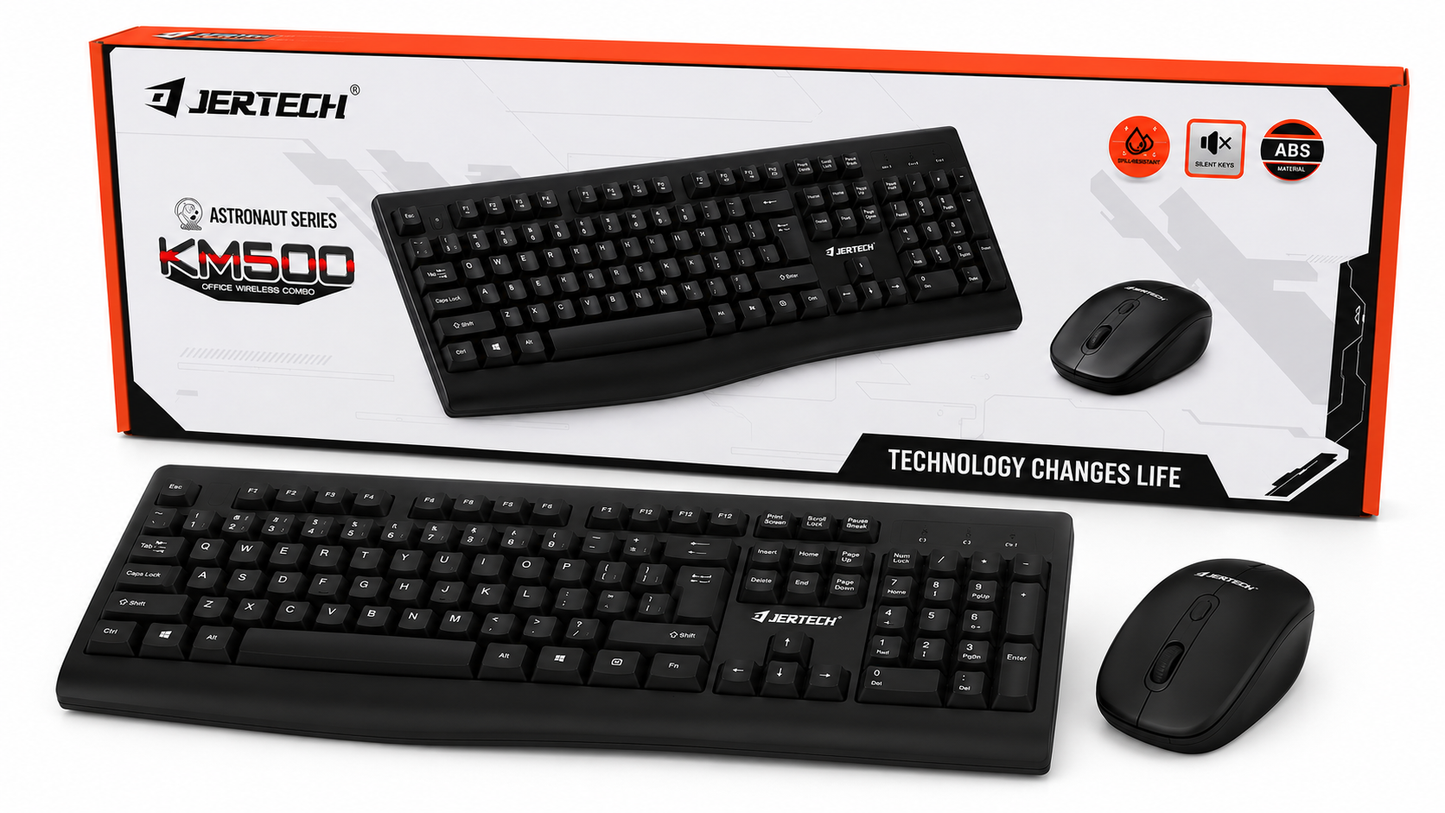 JERTECH KM500 Astronaut Series wireless keyboard and mouse combo — waterproof office set available in Lebanon