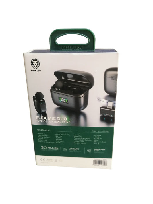 Green Lion Flex Mic Duo – Wireless Microphone (Type-C & Lightning 2-in-1)