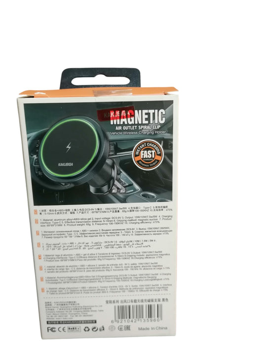 KAKUSIGA Magnetic Air Vent Wireless Charger – Fast Charging Holder