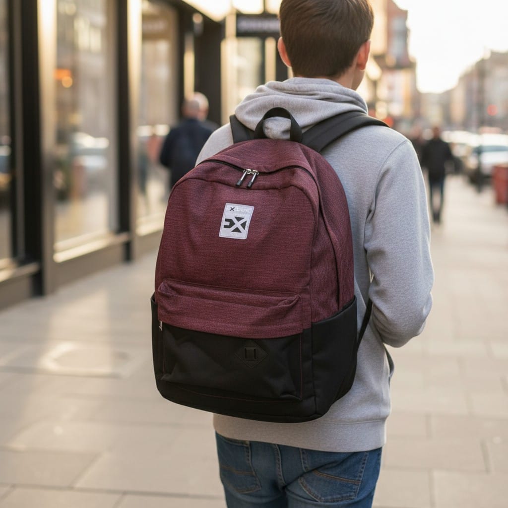Maroon & Black Two-Tone Backpack