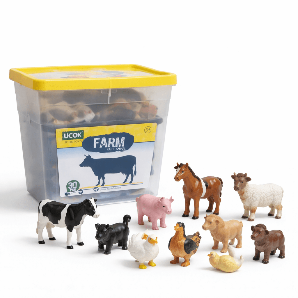 Farm Animal Toy Set 30 Pieces Storage Box Lebanon