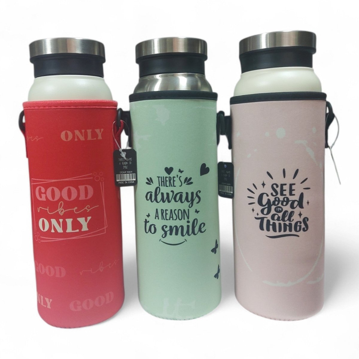 Motivational Stainless Steel Water Bottle with Sleeve Thermal Flask Lebanon