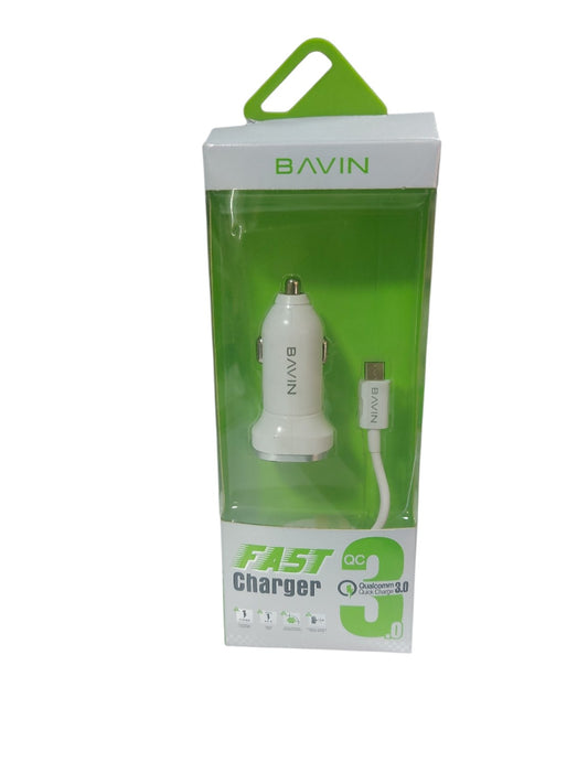 BAVIN Fast Car Charger QC 3.0 – With USB Cable