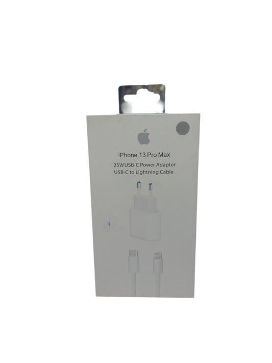 iPhone 13 Pro Max Fast Charging Set – 25W USB-C Adapter + USB-C to Lightning Cable