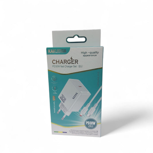 Kakusiga PD 30W Fast Charger Set (EU) – USB-C Adapter + Cable