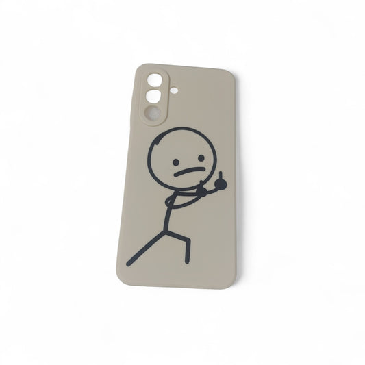 Minimal Stick Figure Matte Phone Case (beige)