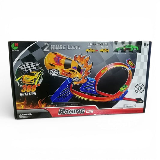2 Huge Loops Racing Car Track Set  360 Stunt Action Lebanon