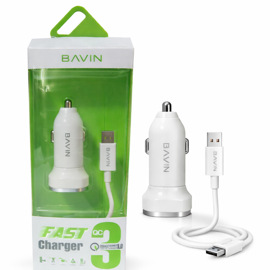 BAVIN Fast Car Charger QC 3.0 – With USB Cable