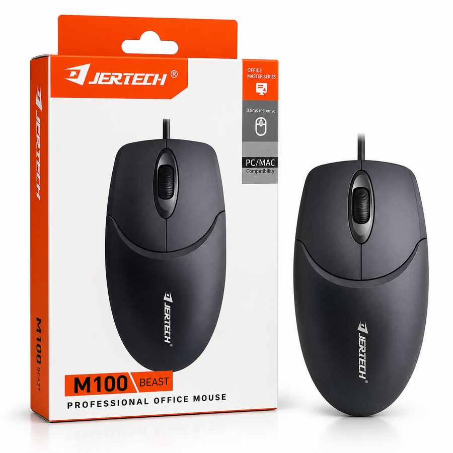 JERTECH M100 Beast wired optical office mouse — USB PC and Mac mouse available in Lebanon