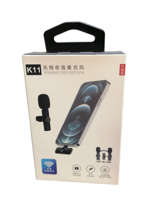 K11 Wireless Microphone – Clip-On Mic for Phone (Plug & Play)