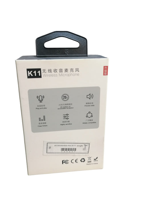 K11 Wireless Microphone – Clip-On Mic for Phone (Plug & Play)