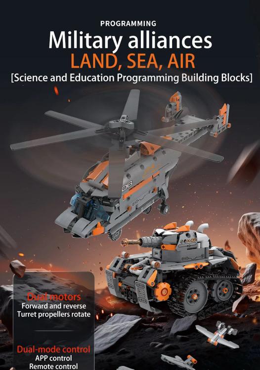 3-in-1 Military Building Kit – Tank, Ship & Transport Vehicle Set
