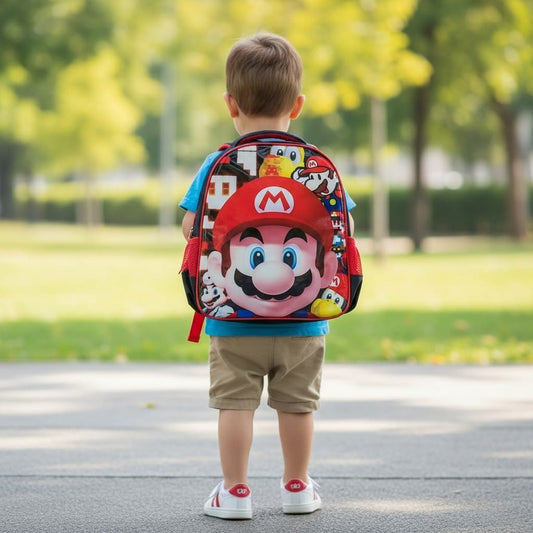 Red Cap Hero 3D Face Backpack