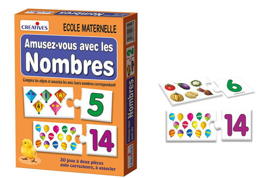 Amusez-vous avec les Nombres  Educational Numbers Puzzle for Kids | Counting & Matching Game | 20 Self-Correcting Sets | Ages 3+ Lebanon