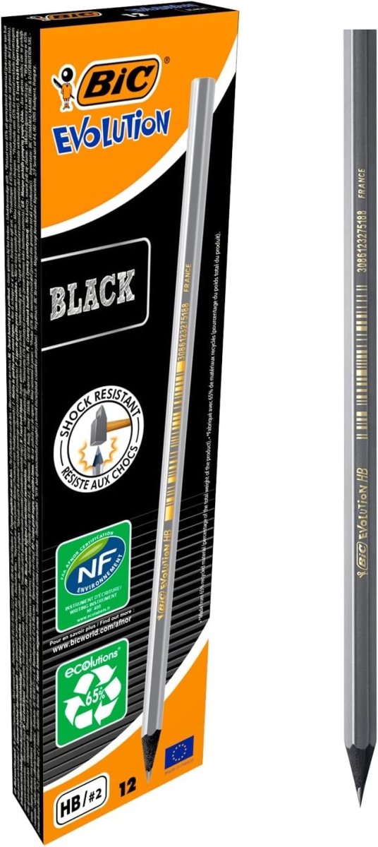 BIC Evolution Black Graphite Pencils  HB 2 Pack of 12 Lebanon