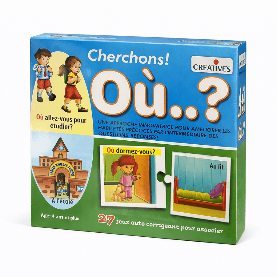 Cherchons Où Educational Puzzle Game for Kids  Learn Daily Places & Questions | 27 Self-Correcting Matching Sets | Ages 4+ Lebanon