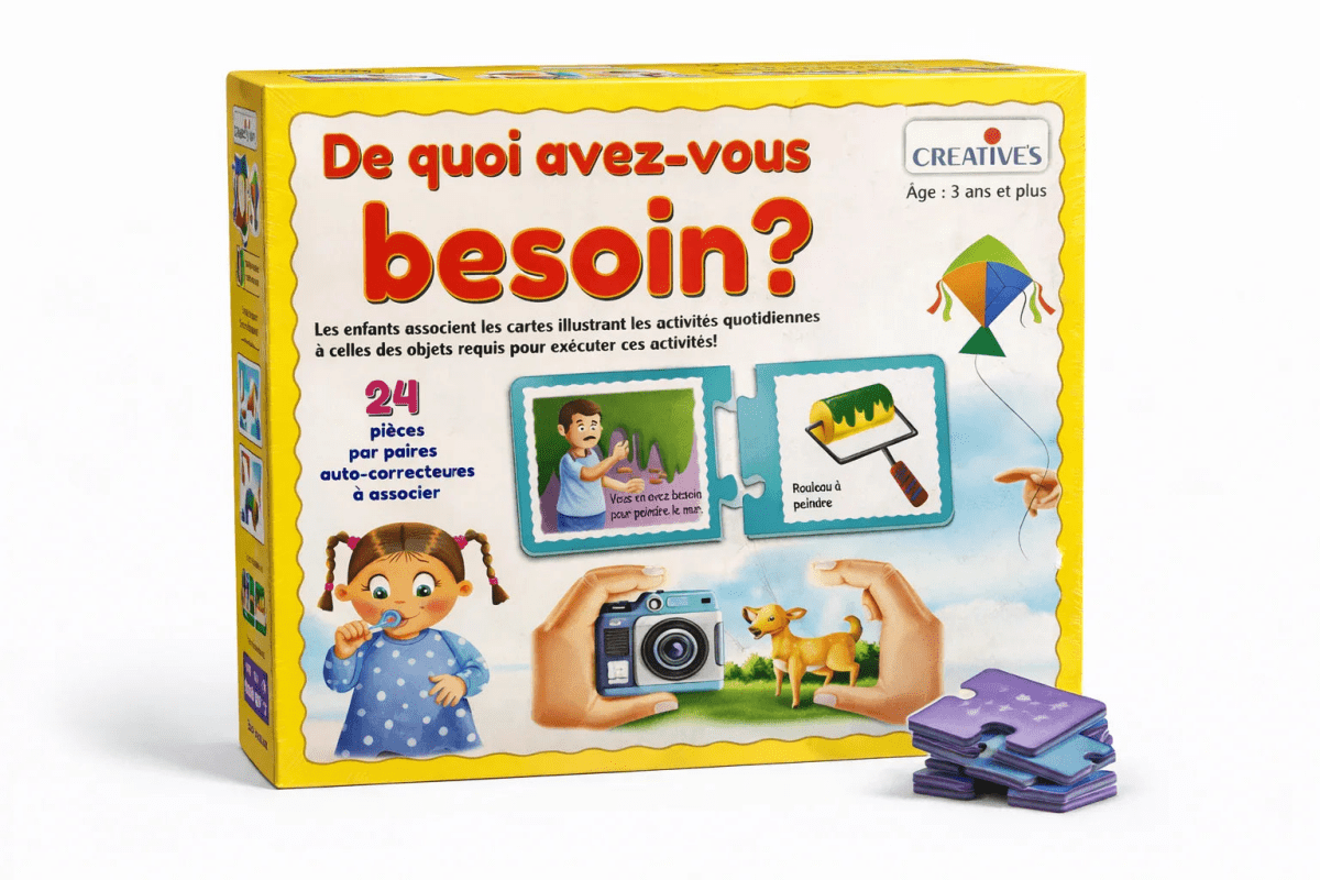De quoi avez-vous besoin Educational Matching Game for Kids  Learn Daily Needs & Activities | 24 Self-Correcting Puzzle Pieces | Ages 3+ Lebanon