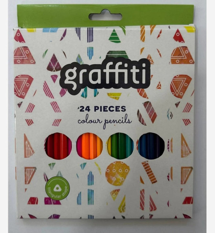 Graffiti Colour Pencils  24 Pieces Triangular Shape Lebanon