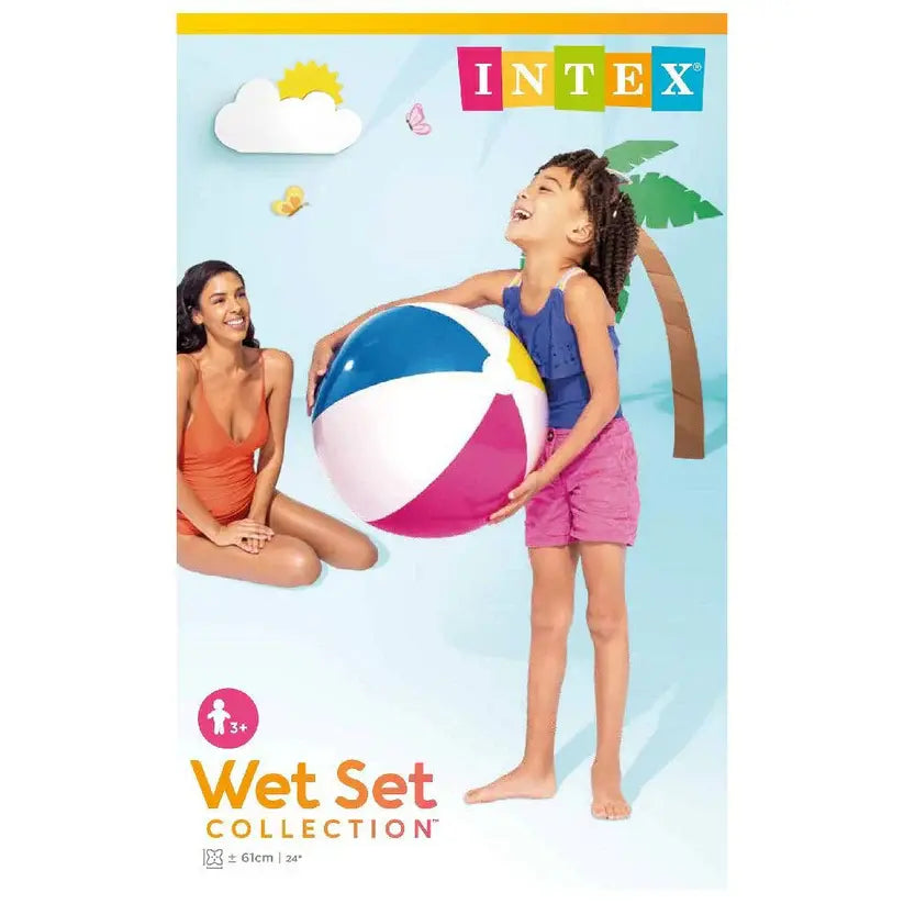 Intex Beach Ball 61cm – Colorful Inflatable Summer Ball