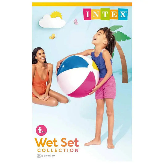 Intex Beach Ball 61cm – Colorful Inflatable Summer Ball