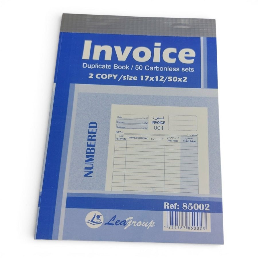 Invoice Duplicate Book  Carbonless 2 Copy Lebanon