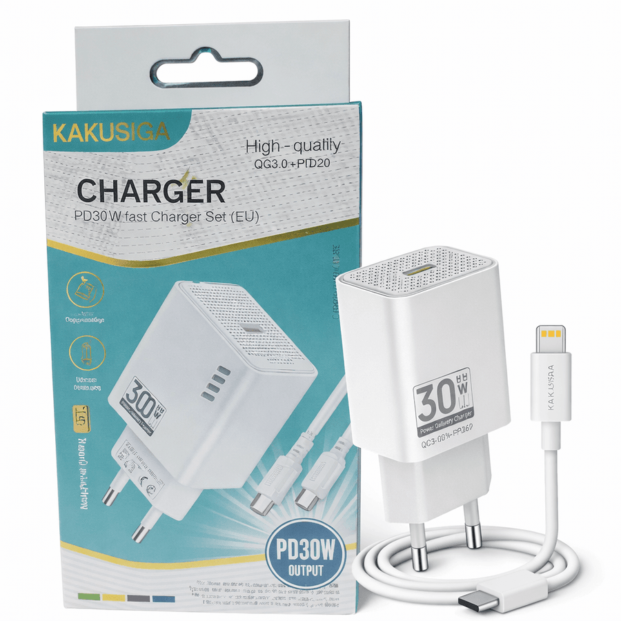 Kakusiga PD 30W Fast Charger Set EU  USB-C Adapter + Cable Lebanon