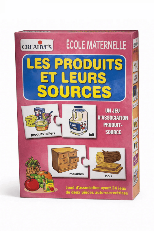 Les Produits et Leurs Sources  Educational Matching Game for Kids | Learn Product Origins | 24 Self-Correcting Puzzle Sets | Ages 3+ Lebanon
