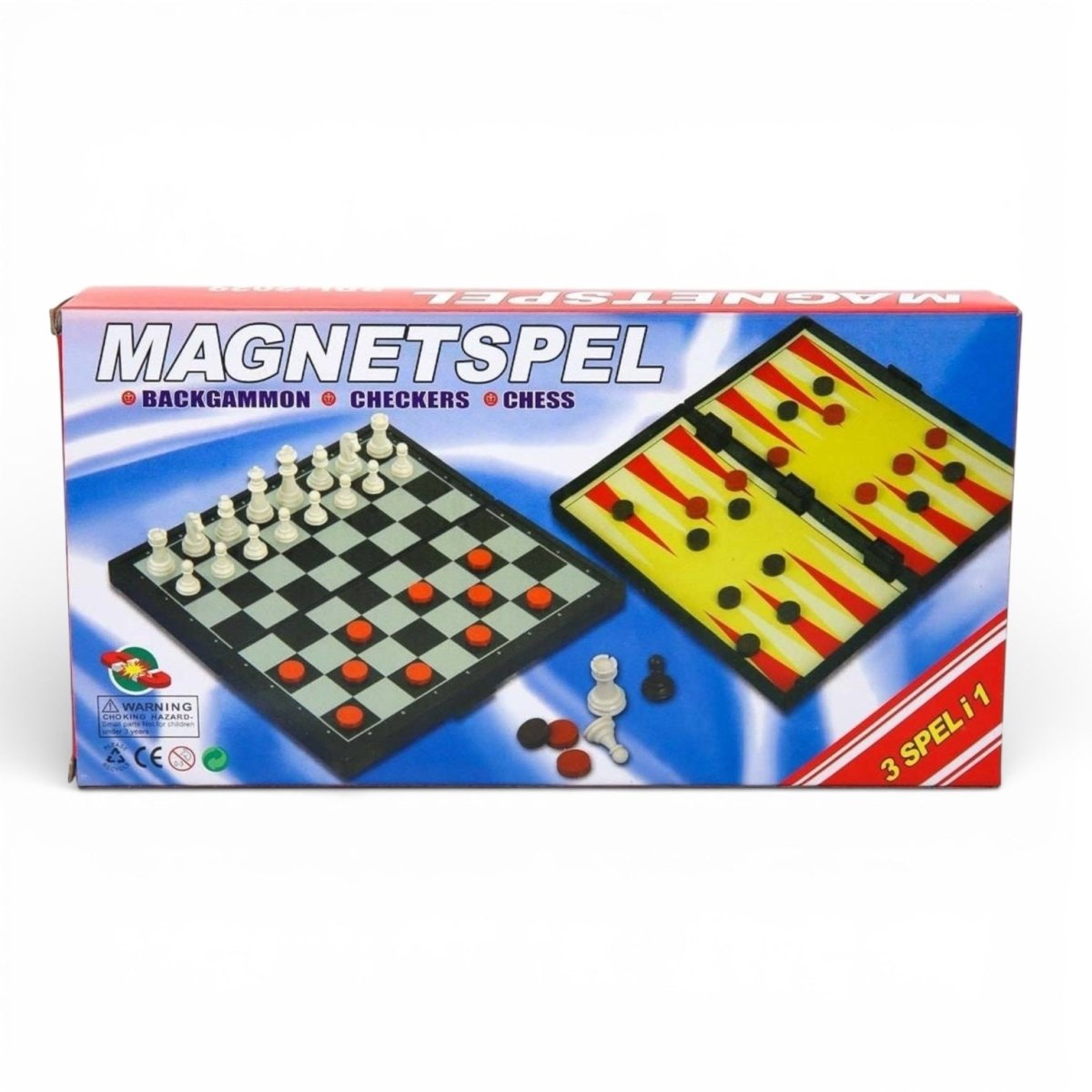 Magnetic 3-in-1 Board Game Set Chess Checkers & Backgammon Lebanon