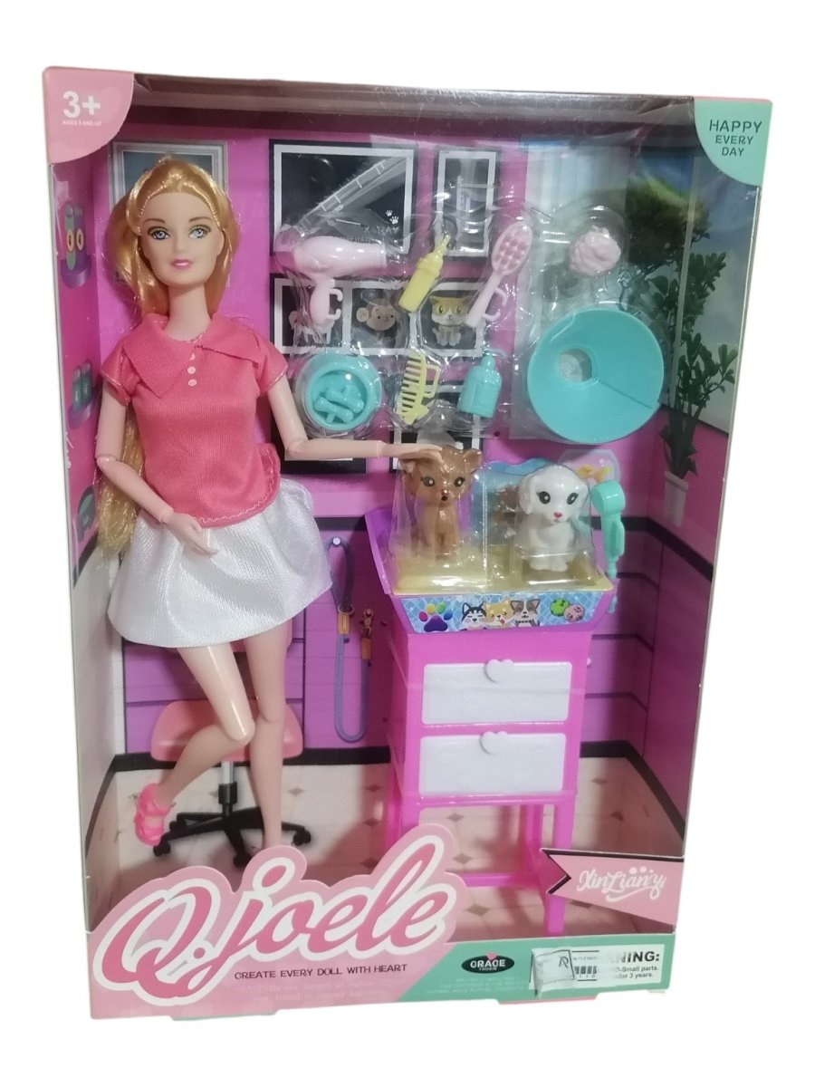 Qiaele Pet Care Doll Playset  Doll with Pet Grooming Accessories Lebanon