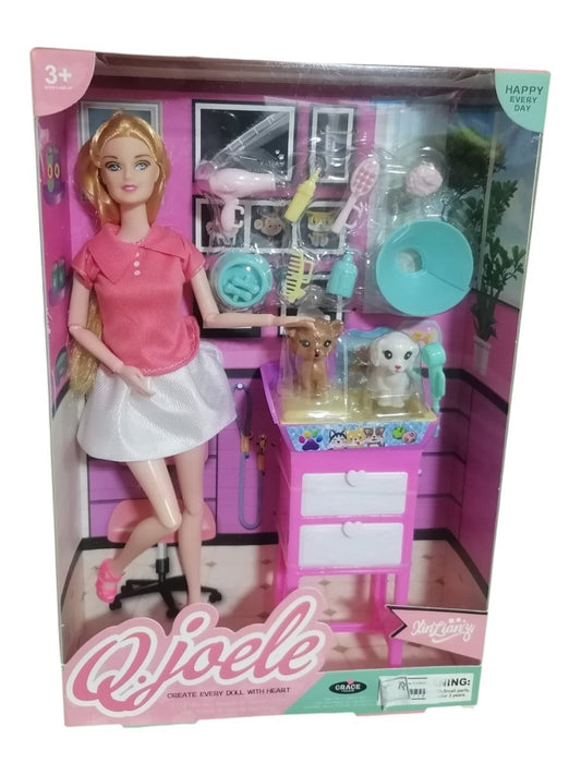 Qiaele Pet Care Doll Playset  Doll with Pet Grooming Accessories Lebanon