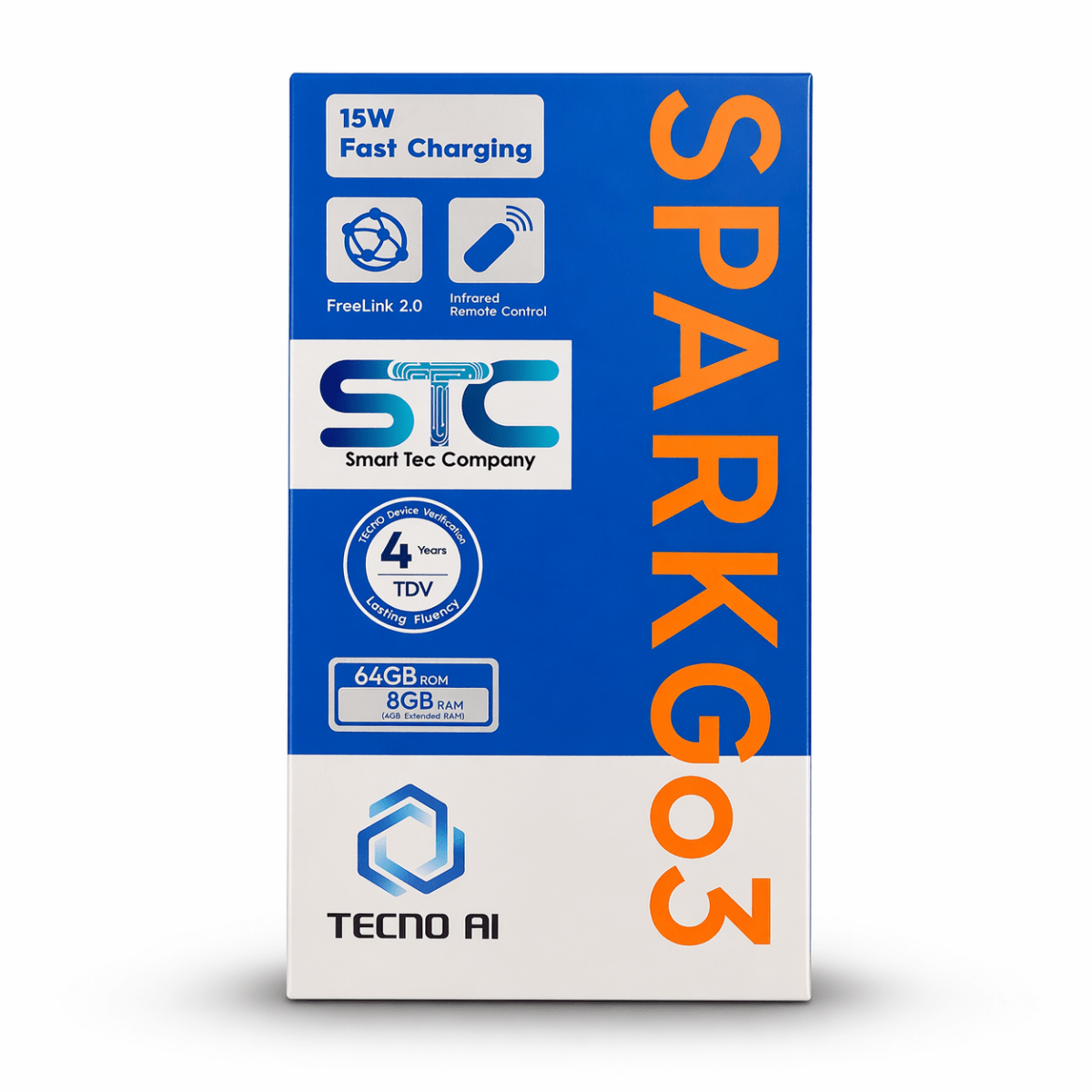 Tecno Spark Go 3  64GB Storage 8GB RAM Smartphone 15W Fast Charging Lebanon